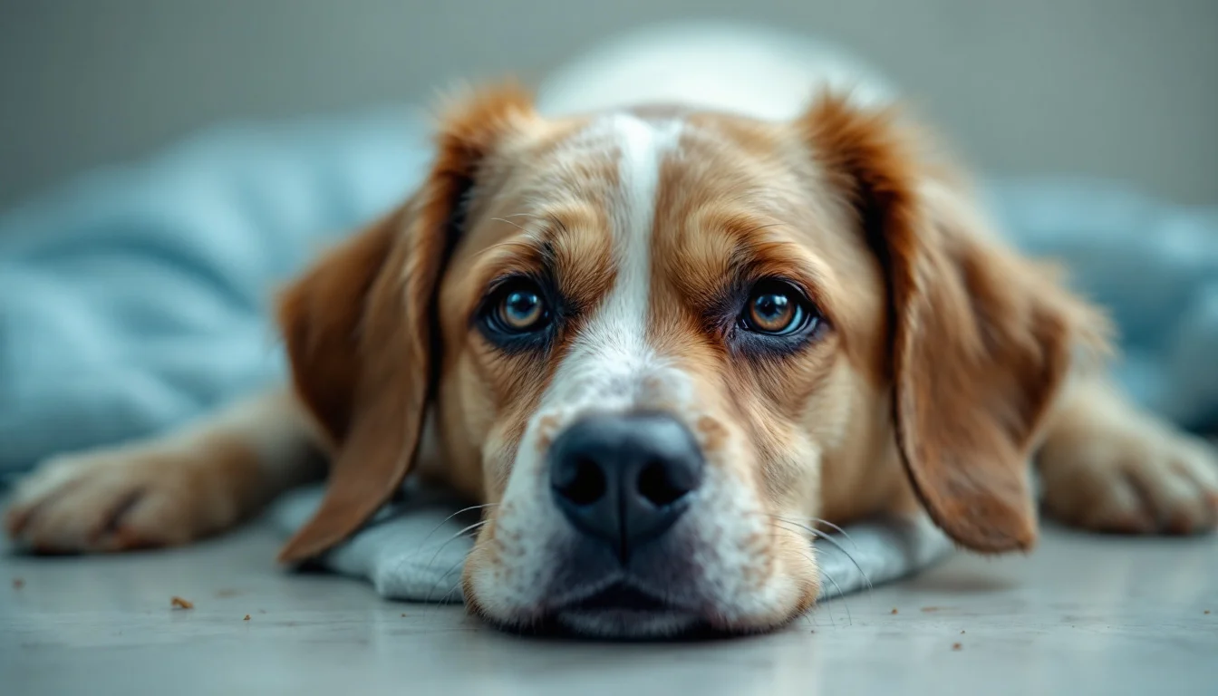sick dog health check photo realistic